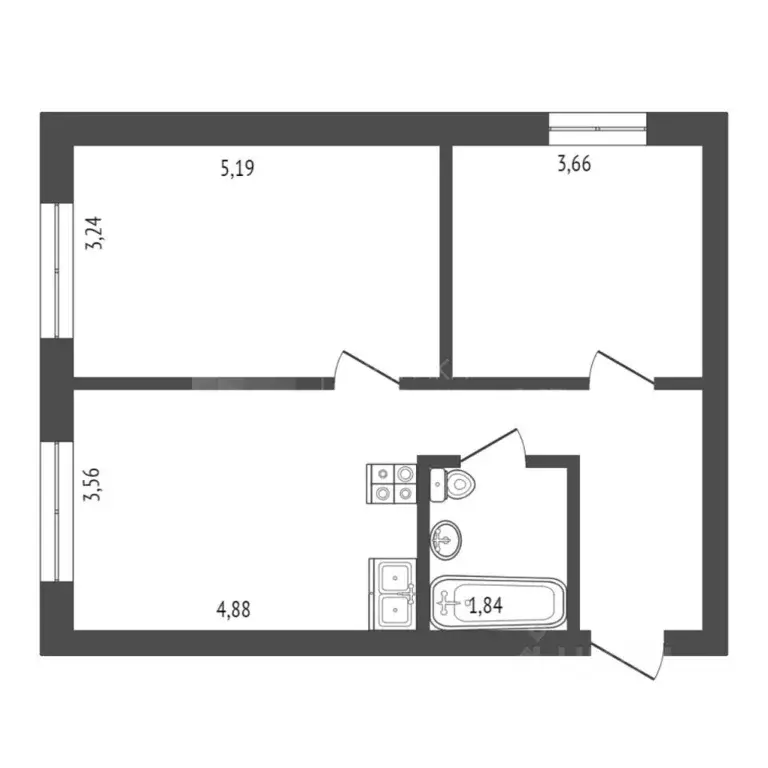 2-к кв. Тюменская область, Тюмень ул. Геннадия Куцева, 1 (59.1 м) - Фото 1