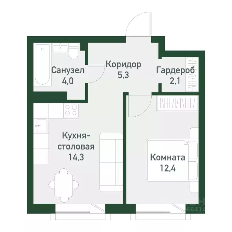 1-к кв. Челябинская область, Челябинский городской округ, пос. ... - Фото 0