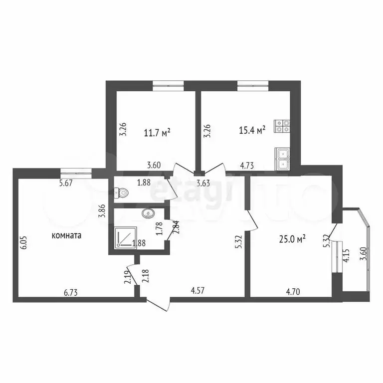 3-к. квартира, 115,8 м, 1/5 эт. - Фото 0
