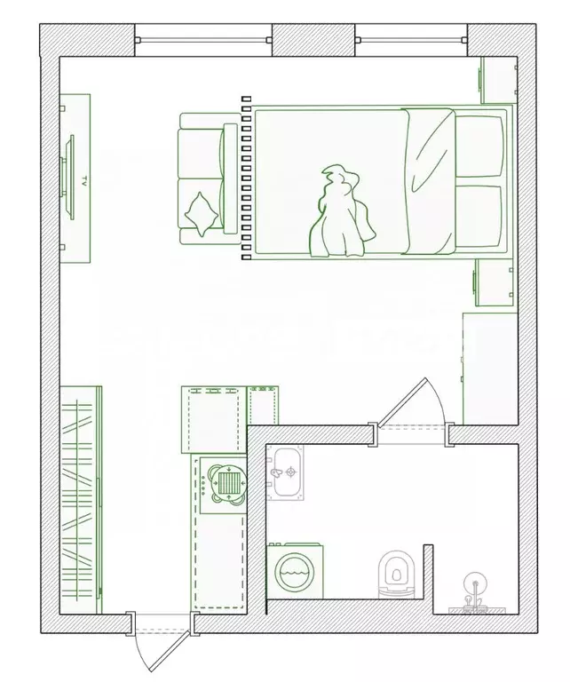 Студия Москва ул. Василия Ланового, 1к2 (28.0 м) - Фото 1