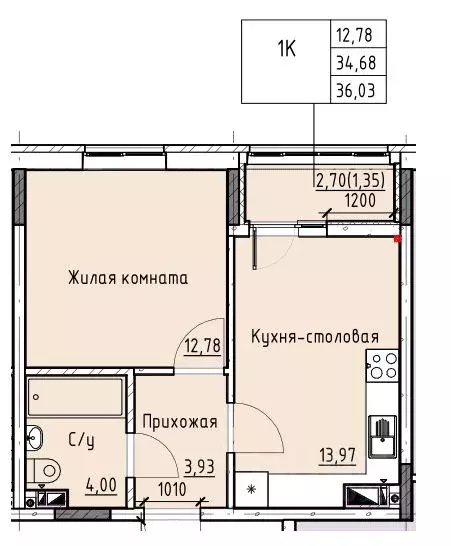 1-к кв. Ростовская область, Батайск ул. Талалихина (36.03 м) - Фото 0