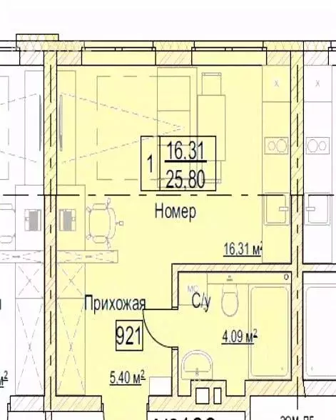 1-к кв. Новосибирская область, Новосибирск Светлановская ул., 46/1 ... - Фото 1
