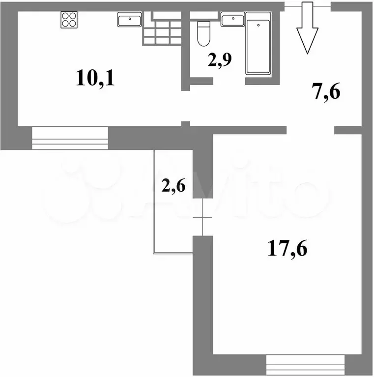 1-к. квартира, 38 м, 5/27 эт. - Фото 0