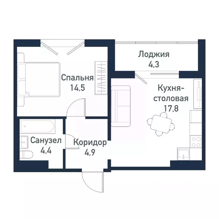 1-к кв. Челябинская область, Челябинский городской округ, пос. ... - Фото 1