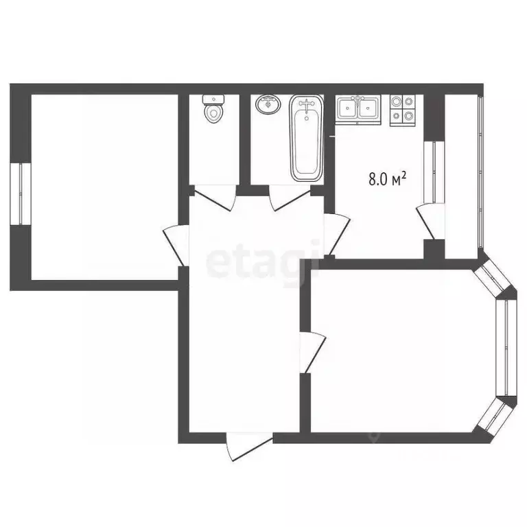 2-к кв. Оренбургская область, Оренбург ул. Автомобилистов, 2Д (60.0 м) - Фото 1