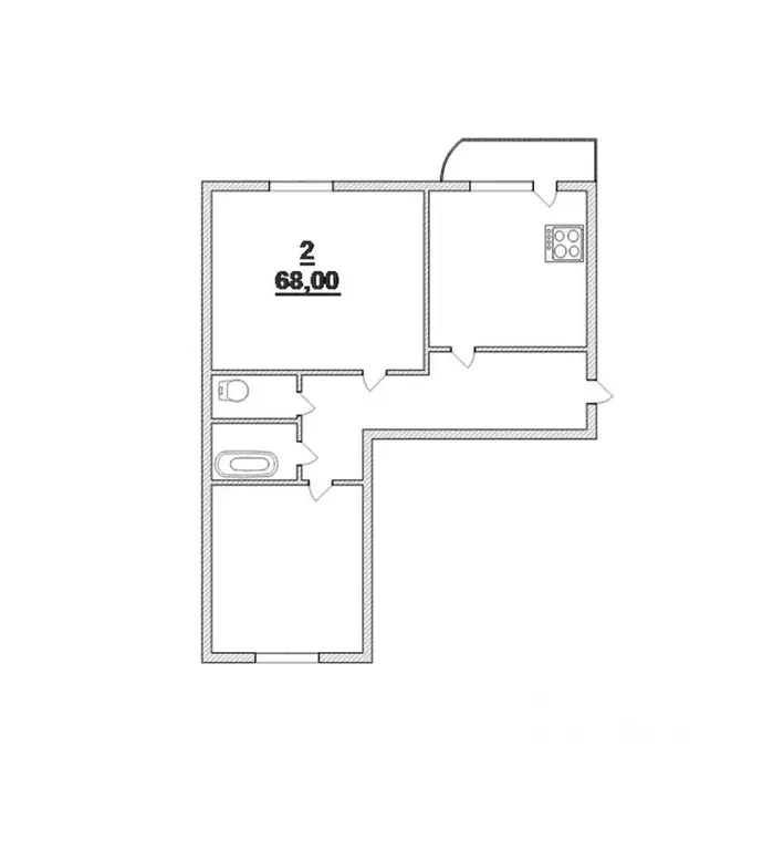 2-к кв. Калининградская область, Калининград ул. Юрия Гагарина, 101 ... - Фото 2