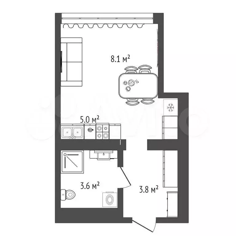 Квартира-студия, 20 м, 9/10 эт. - Фото 0