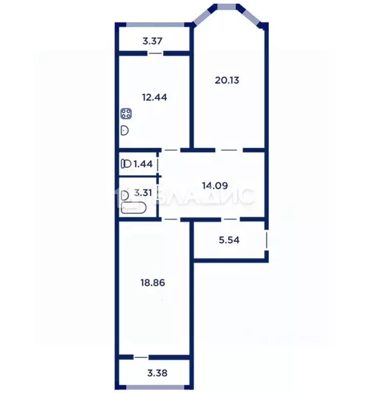 2-к кв. Липецкая область, Липецк ул. Дмитрия Фурсова, 4 (79.0 м) - Фото 1