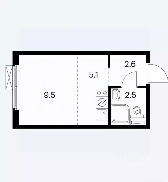 Студия Москва Складочная ул., 6к4 (19.7 м) - Фото 1