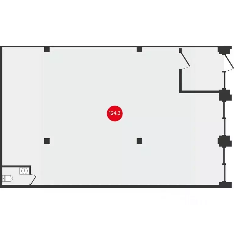 Офис в Новосибирская область, Новосибирск Первомайская ул., 43 (124 м) - Фото 1