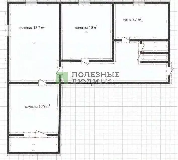 Квартира, 3 комнаты, 58.3 м - Фото 1