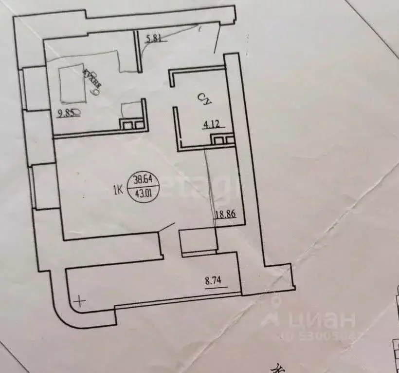 1-к кв. Забайкальский край, Чита ул. Генерала Белика, 13 (43.0 м) - Фото 2