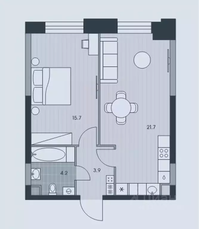 2-к кв. Москва ул. Архитектора Власова, 71к2 (45.5 м) - Фото 0