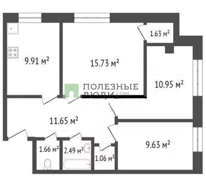2-к кв. Красноярский край, Красноярск Норильская ул., 8Г (64.2 м) - Фото 2