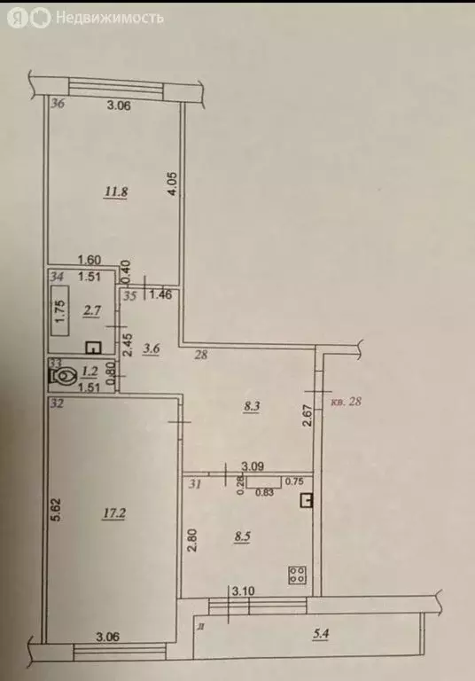 2-комнатная квартира: Курумоч, село Курумоч, проспект Ленина, 36 (53.5 ... - Фото 1