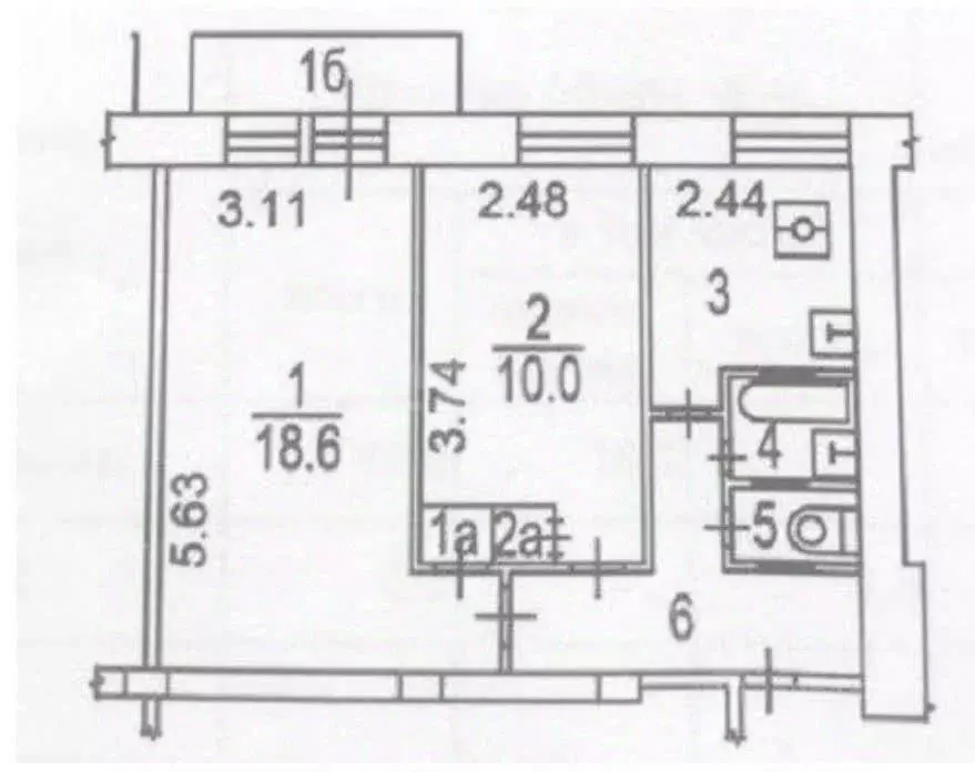 2-к кв. Москва Черницынский проезд, 4 (43.3 м) - Фото 1