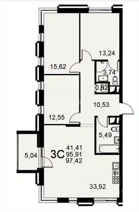 3-к кв. Тульская область, Тула Хлебная пл., 8Б (95.91 м) - Фото 1