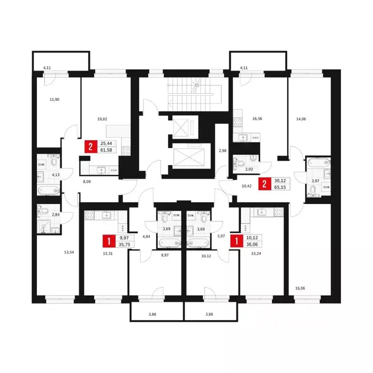 2-к кв. Башкортостан, Уфа ул. Большая Московская, 11 (65.15 м) - Фото 1