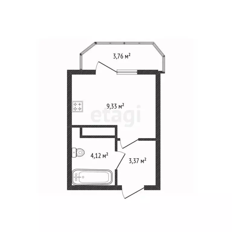 Студия Краснодарский край, Краснодар ул. Красных Партизан, 1/4к16 ... - Фото 2