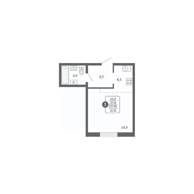 1-к кв. Кировская область, Киров ул. Потребкооперации, 34 (27.8 м) - Фото 1