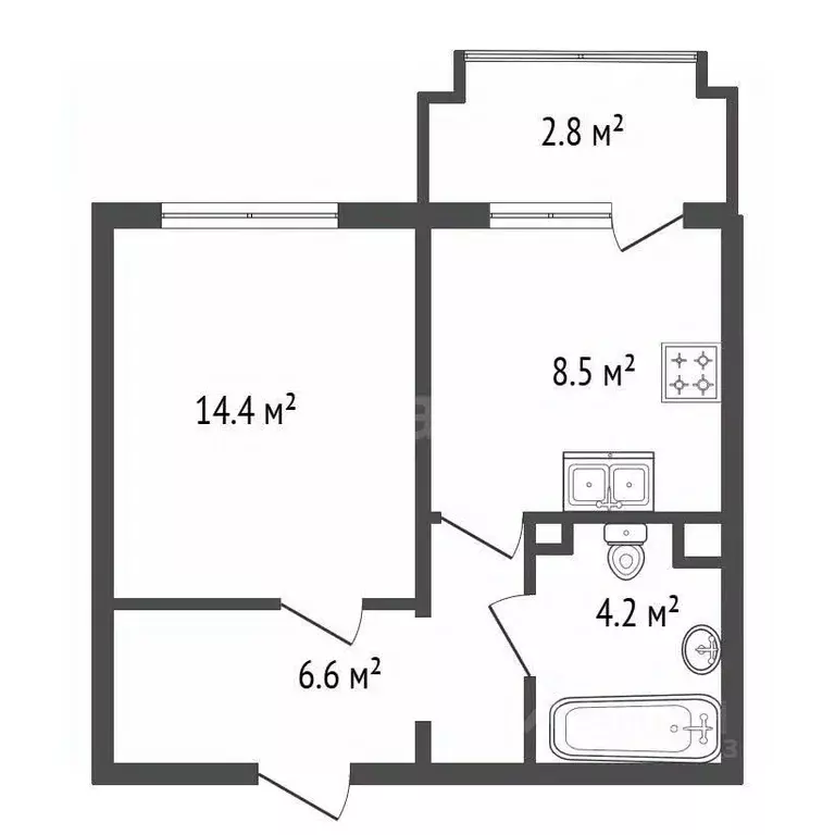 1-к кв. Санкт-Петербург Парашютная ул., 65 (33.5 м) - Фото 2