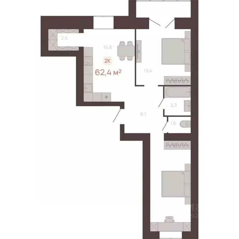2-к кв. Алтайский край, Новоалтайск ул. Южсиба, 52А (62.4 м) - Фото 0