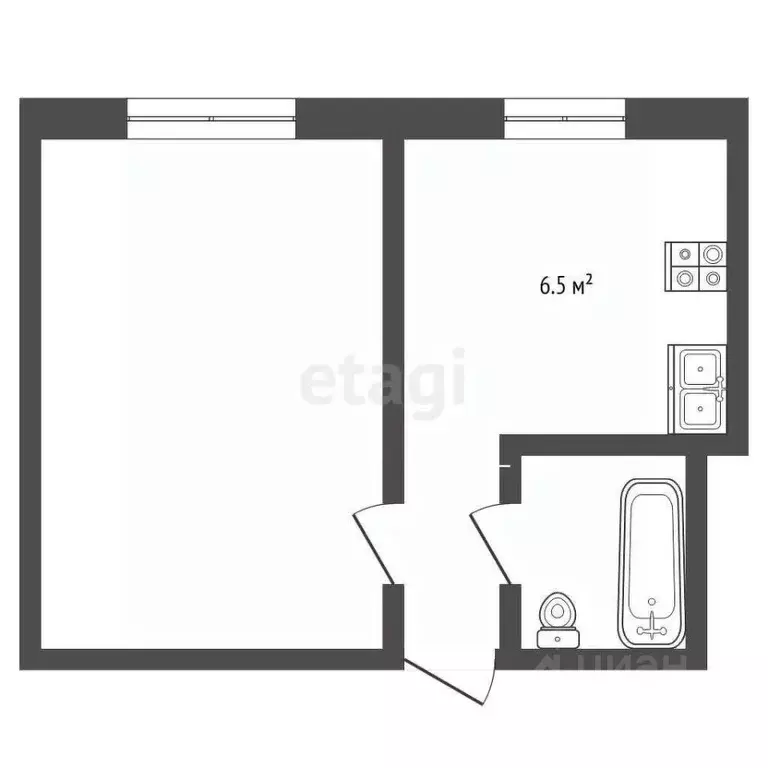 1-к кв. Ростовская область, Таганрог ул. Свободы, 36 (33.0 м) - Фото 1