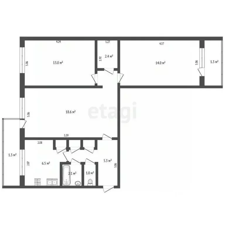 3-к кв. Мордовия, Саранск ул. Воинова, 22 (64.0 м) - Фото 1