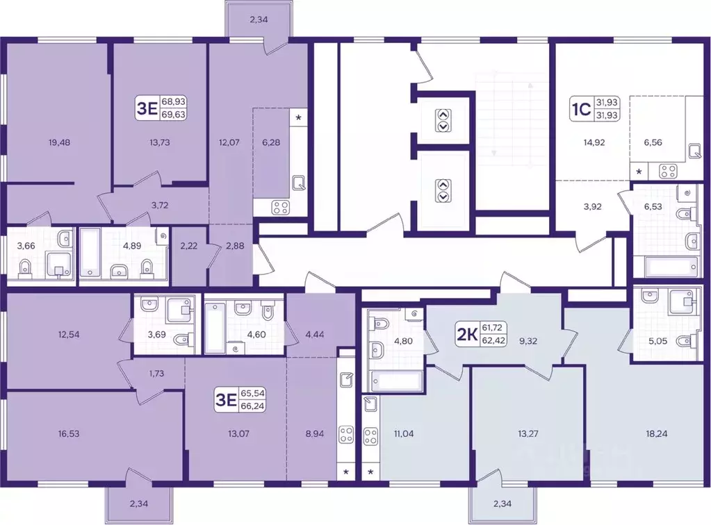 2-к кв. Приморский край, Владивосток ул. Борисенко, 100Ес1 (62.42 м) - Фото 2