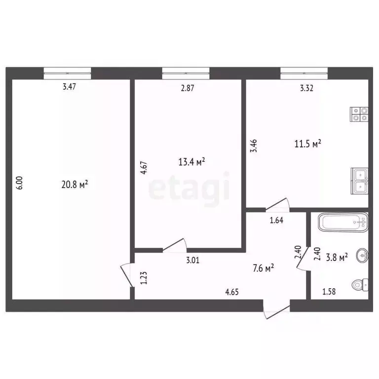 2-к кв. Саха (Якутия), Якутск Загородный кв-л, ул. Кржижановского, ... - Фото 2