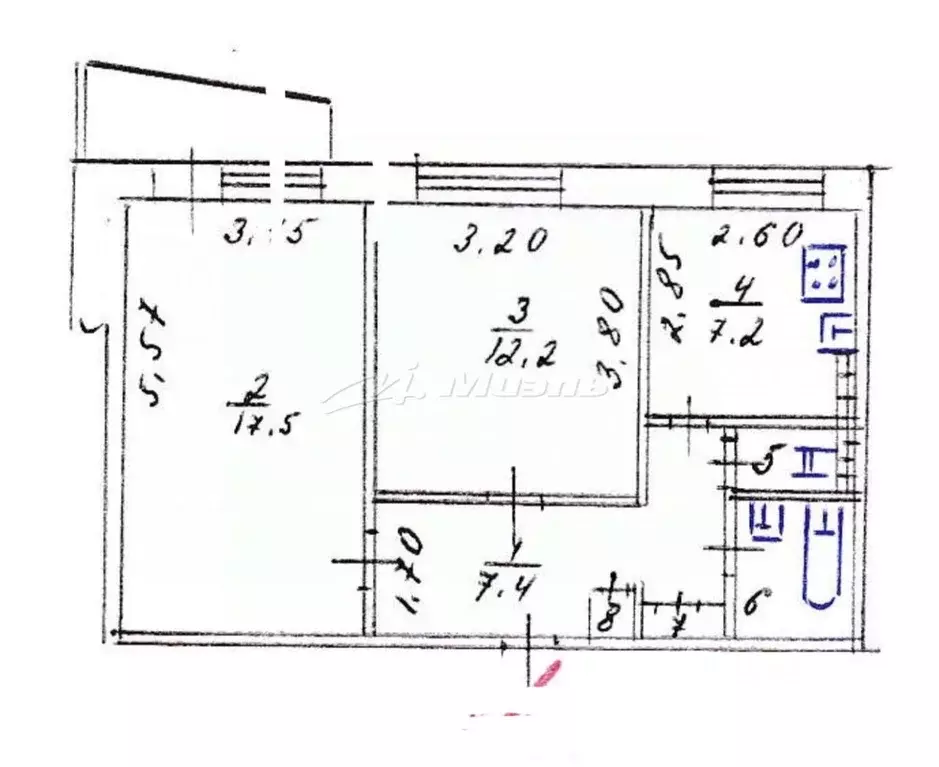 2-к кв. Крым, Симферополь ул. Лермонтова, 3 (48.6 м) - Фото 2