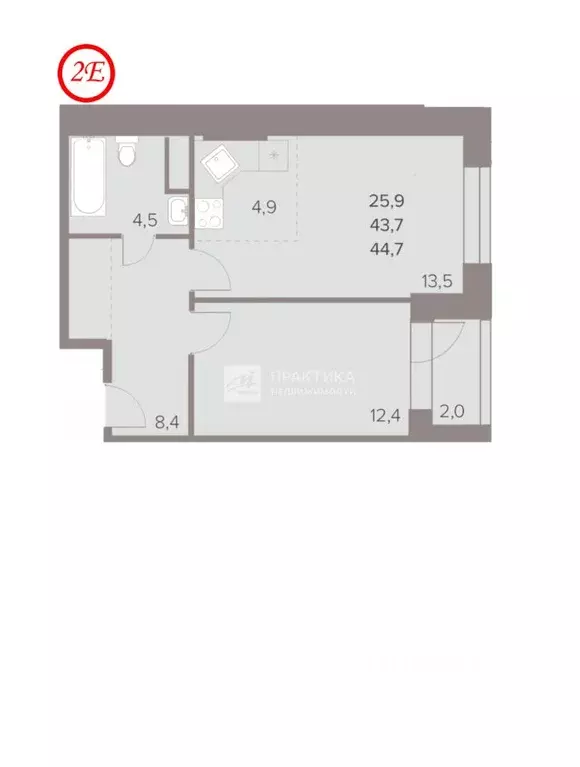 2-к кв. Московская область, Люберцы Октябрьский просп., 28А (43.7 м) - Фото 2