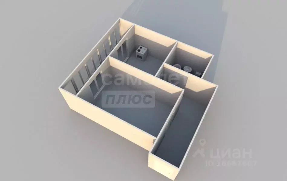 1-к кв. Оренбургская область, пос. Саракташ ул. Мира, 201 (35.3 м) - Фото 2