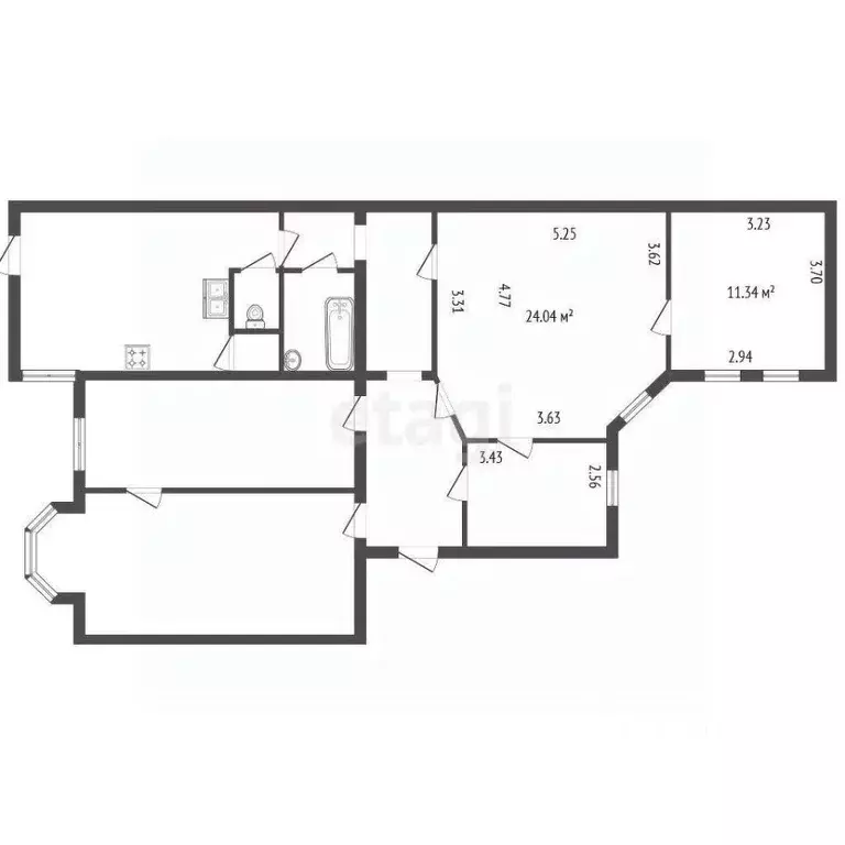 Комната Санкт-Петербург 10-я Советская ул., 9 (35.0 м) - Фото 2