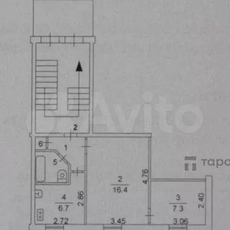 2-к. квартира, 36,7 м, 1/5 эт. - Фото 0