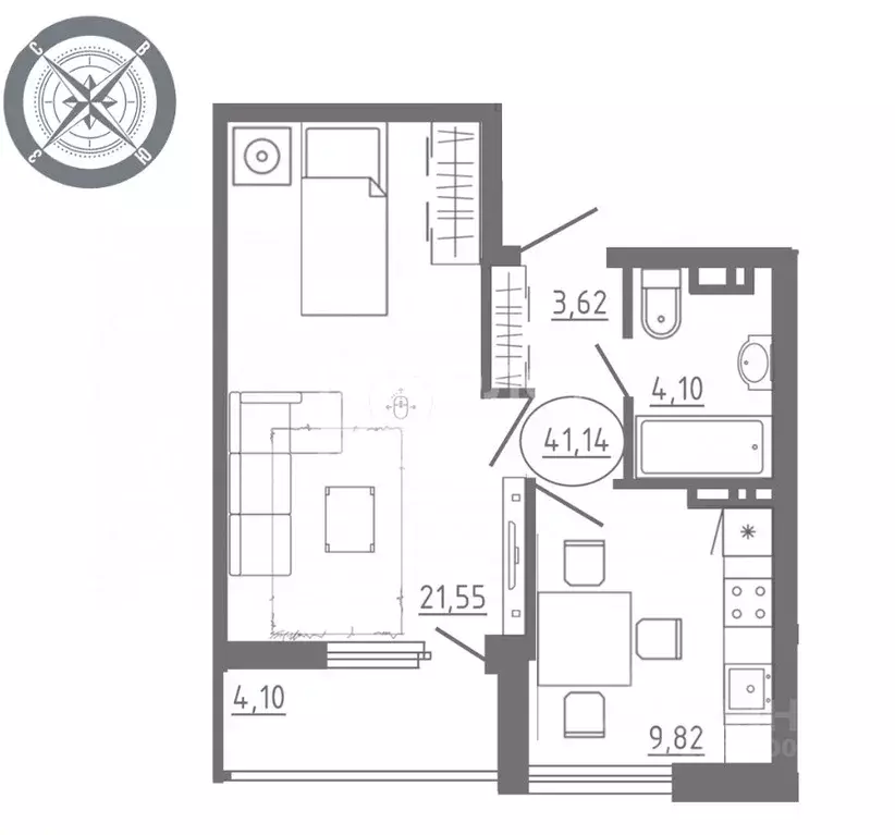 1-к кв. Орловская область, Орел Раздольная ул., 29 (42.7 м) - Фото 2