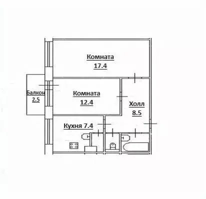 2-к кв. Санкт-Петербург ул. Жени Егоровой, 4К3 (50.1 м) - Фото 1