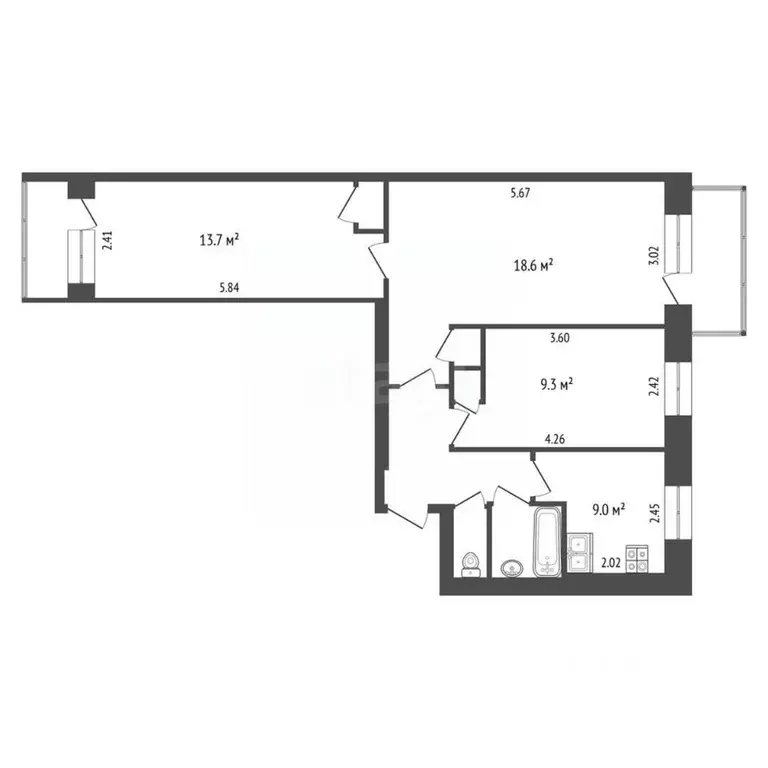 3-к кв. Москва Сиреневый бул., 69К1 (40.0 м) - Фото 1