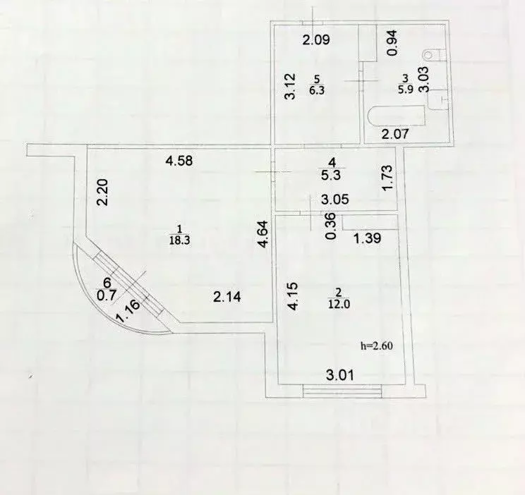 1-к кв. Татарстан, Казань ул. Хайдара Бигичева, 29 (47.8 м) - Фото 2