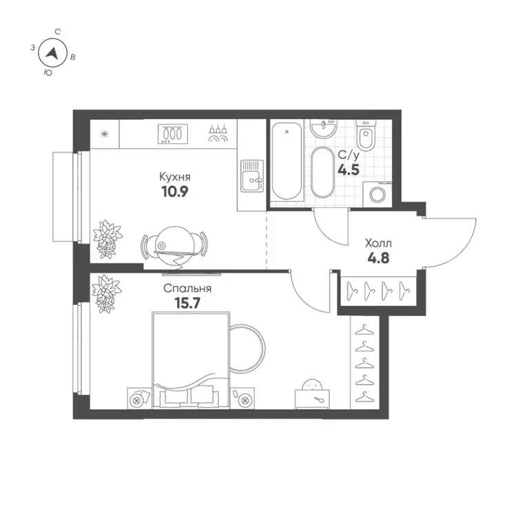 1-к кв. Свердловская область, Екатеринбург Солнечный жилрайон,  (35.9 ... - Фото 1