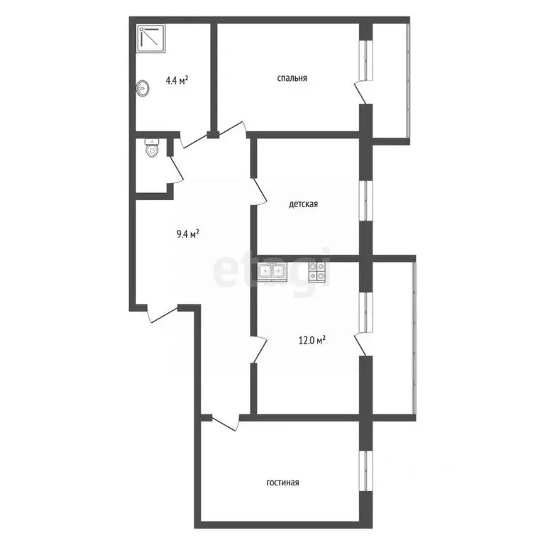 3-к кв. Ханты-Мансийский АО, Ханты-Мансийск ул. Гагарина, 29 (69.1 м) - Фото 2