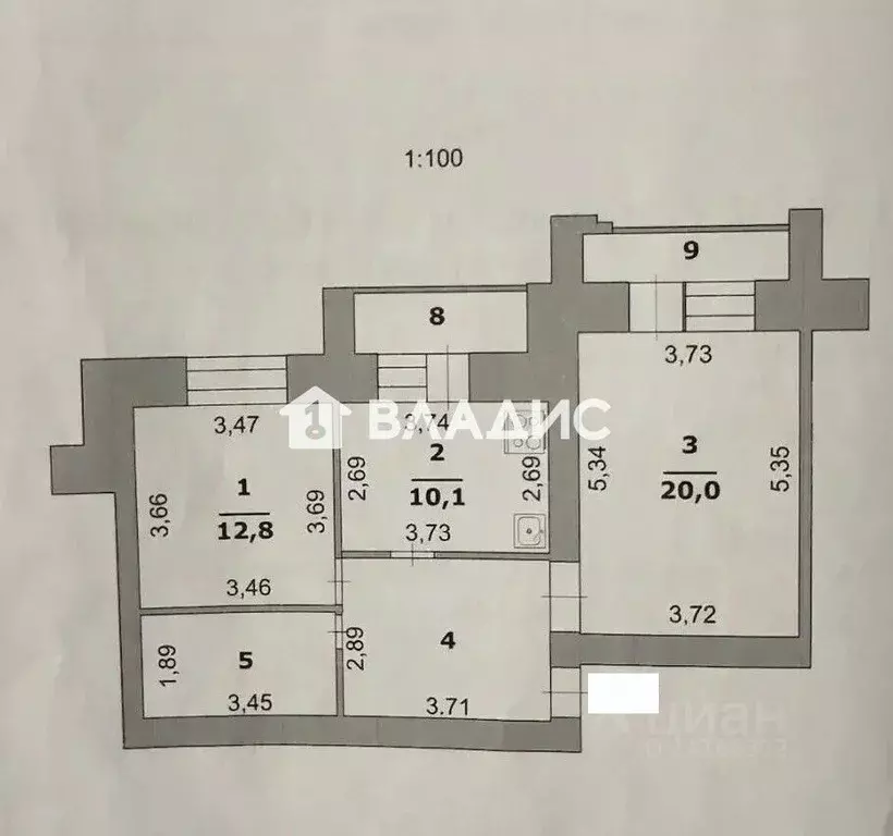 2-к кв. Белгородская область, Белгород ул. Щорса, 45к (60.1 м) - Фото 2