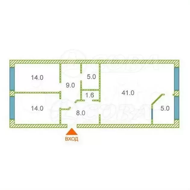 2-к. квартира, 98 м, 2/3 эт. - Фото 0