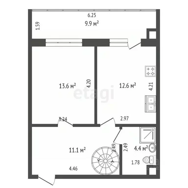 3-к кв. Рязанская область, Рязань Мервинская ул., 69 (80.6 м) - Фото 2