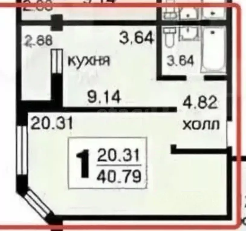 1-к кв. Москва пос. Коммунарка, 20А (43.7 м) - Фото 2