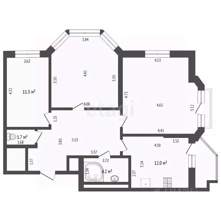 3-к кв. Тюменская область, Тюмень Первомайская ул., 50 (84.0 м) - Фото 2