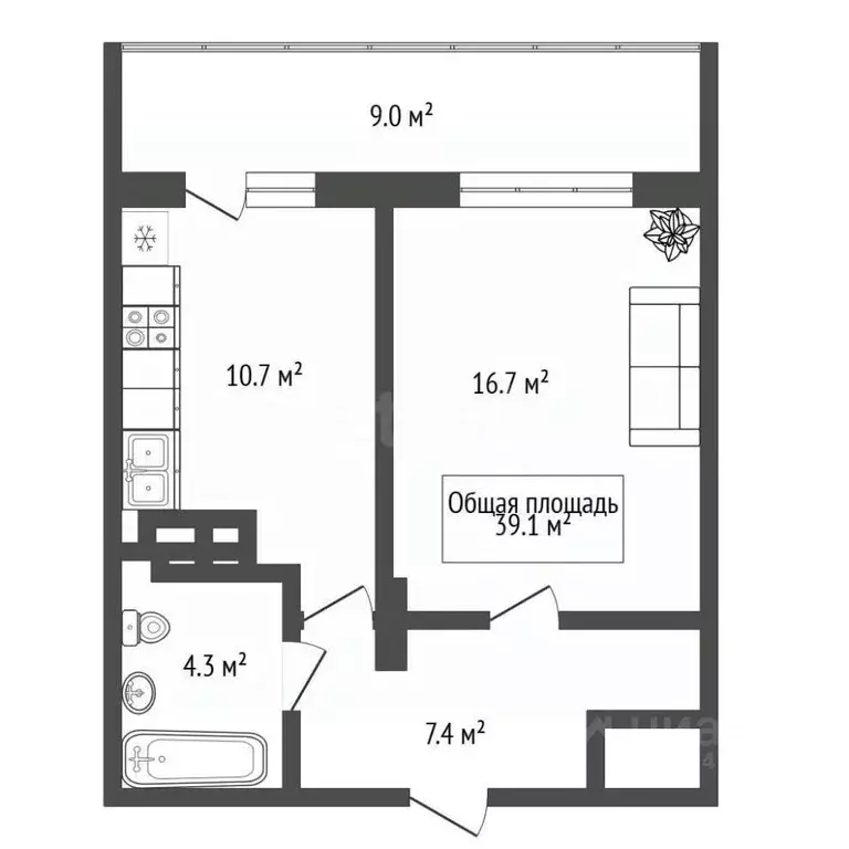 1-к кв. Новосибирская область, Новосибирск ул. Дуси Ковальчук, 244 ... - Фото 1