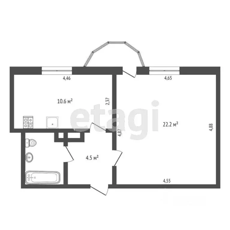1-к кв. Москва Пятницкое ш., 15к1 (42.0 м) - Фото 1