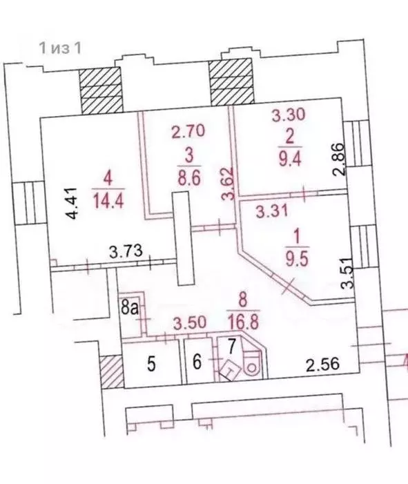 Помещение свободного назначения в Москва наб. Тараса Шевченко, 1 (66 ... - Фото 1