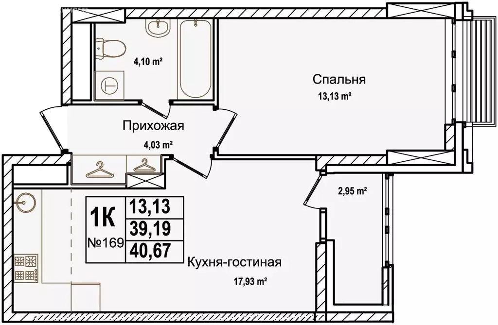 1-комнатная квартира: Нижний Новгород, улица Красных Зорь, 23Д (40.67 ... - Фото 0